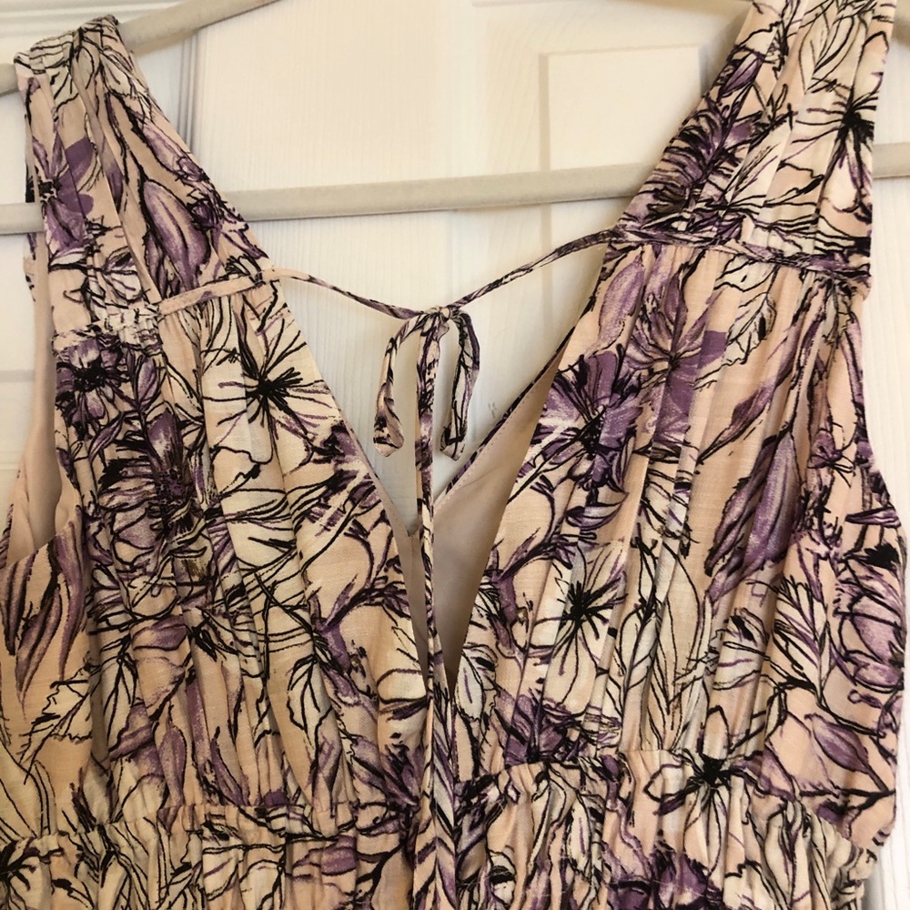 Floral Sleeveless Dress with Tie Back